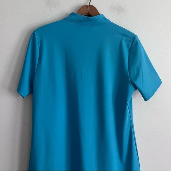 Tommy Bahama Ruffle Quarter Zip Golf Dress - Scuba Blue - Picture 5 of 5